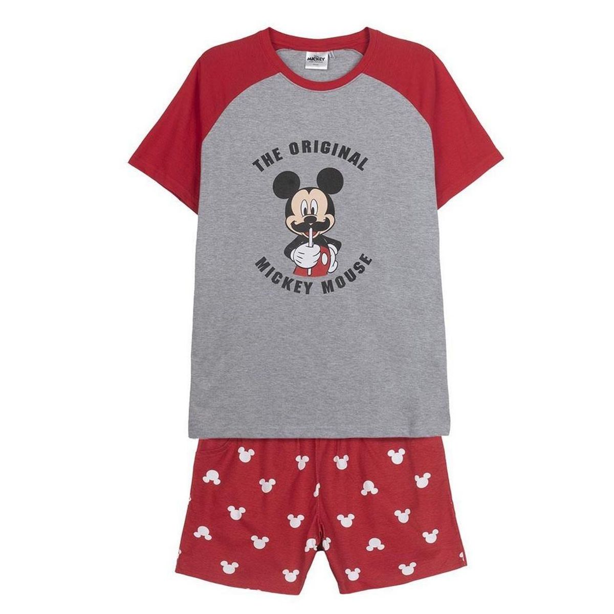 Børnepyjamasser Mickey Mouse Rød (Voksne) Mænd Grå XXL