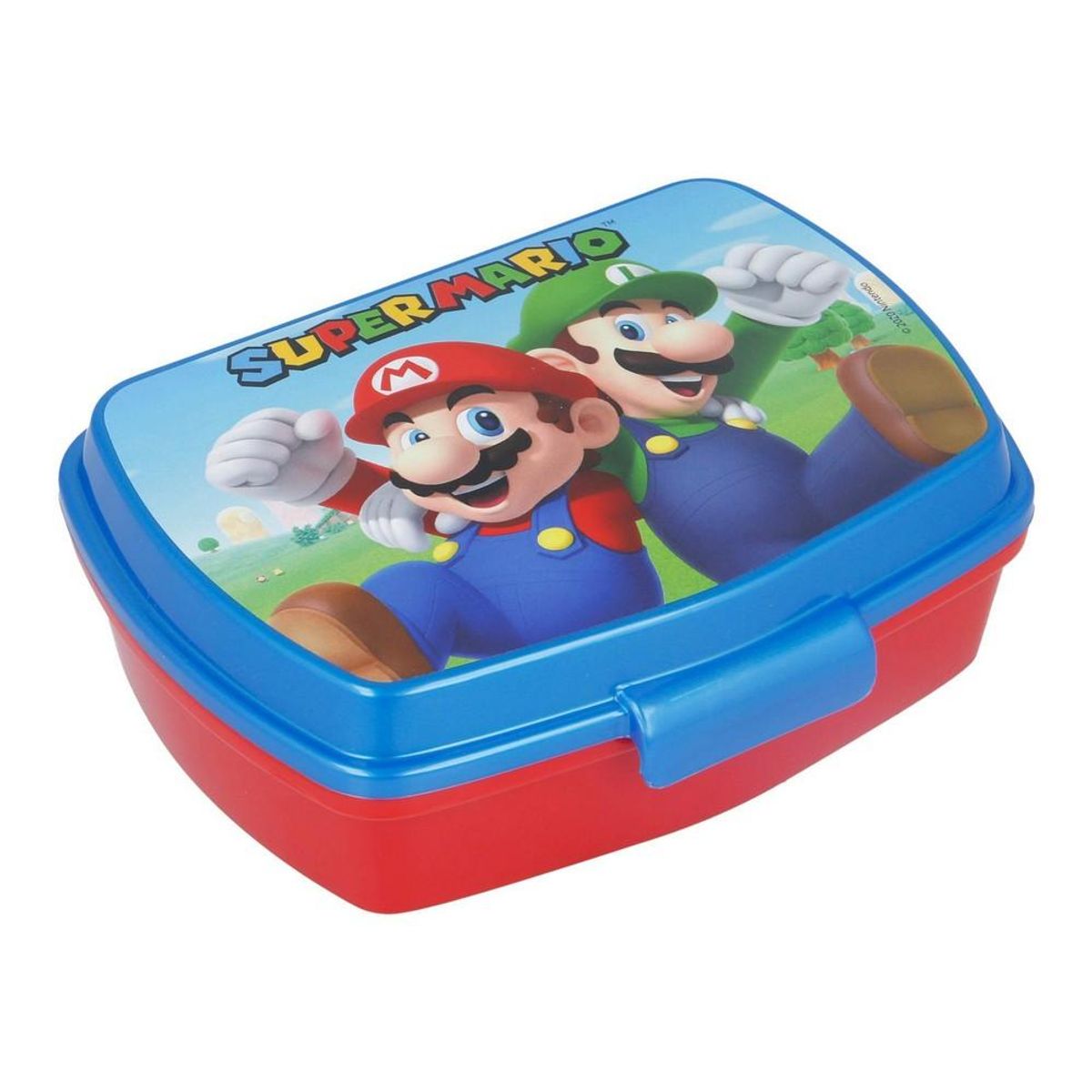 Madkasse til Sandwich Super Mario Plastik Rød Blå (17 x 5.6 x 13.3 cm)