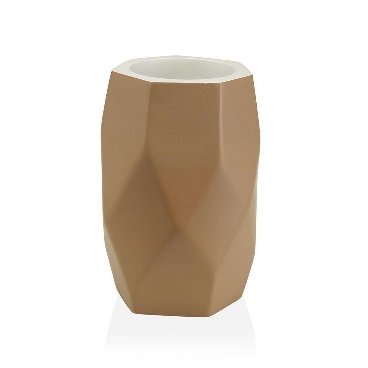 Tandbørsteholder Versa Amanda Beige Harpiks (8,4 x 11 x 8,4 cm)