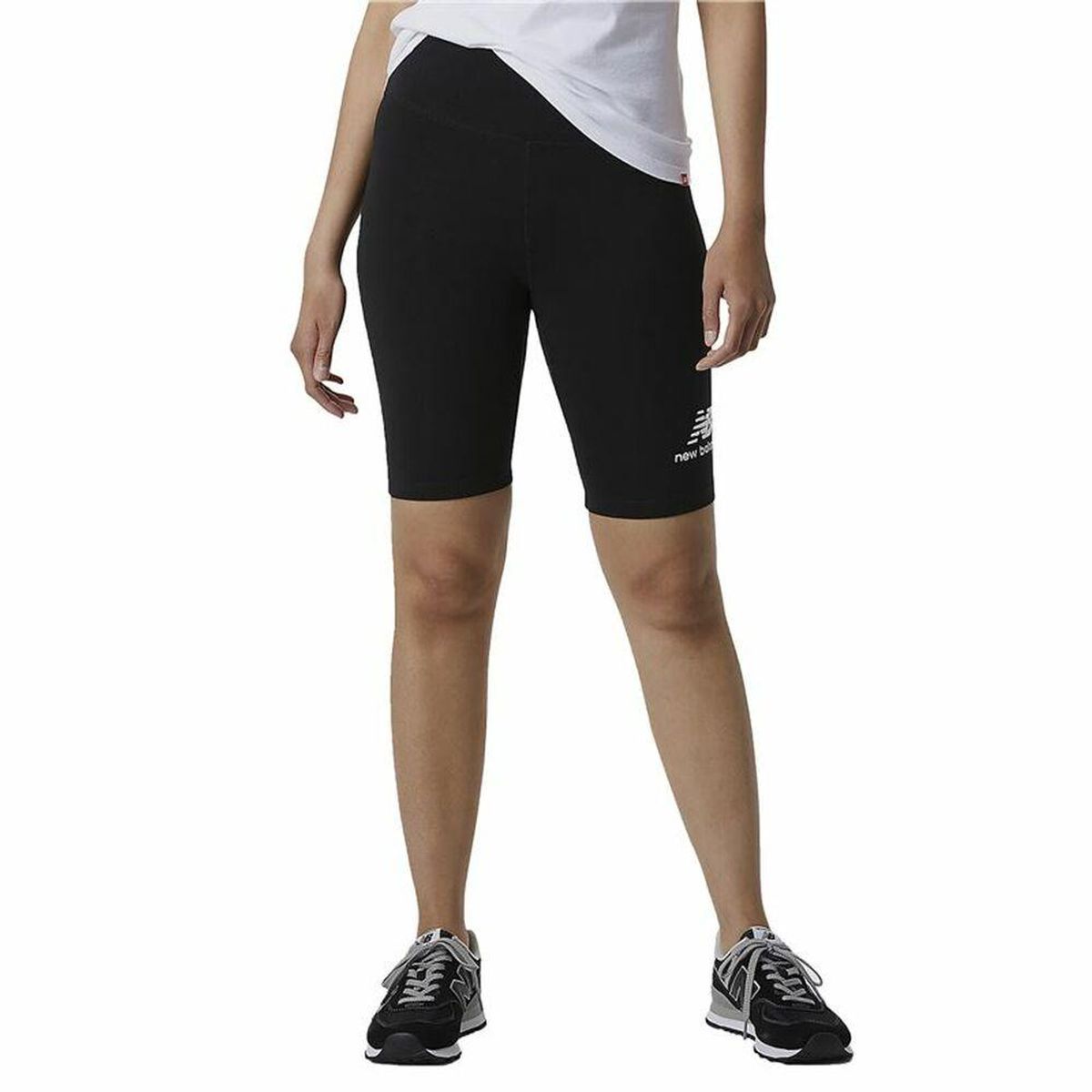 Sport leggings til kvinder New Balance Essentials Stacked Fitted Sort XS