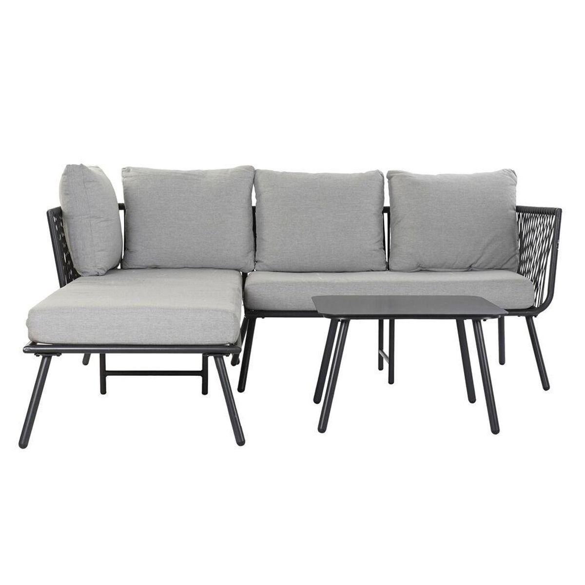 Havesofa Sort Metal Aluminium Tov 30 x 40 cm 192 x 163 x 86 cm