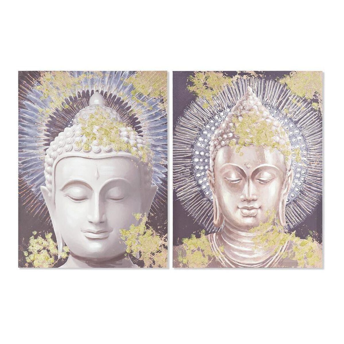 Maleri Buddha 60 x 3 x 80 cm Orientalsk (2 enheder)