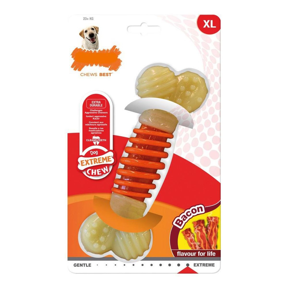 Hund Bidering Nylabone Extreme Chew Pro Action Bacon Størrelse L Nylon