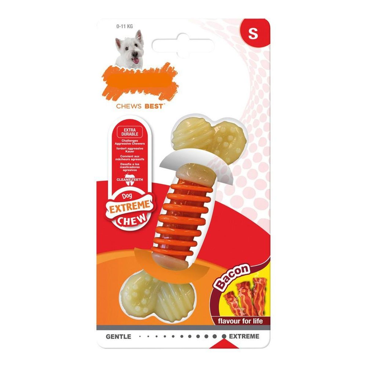 Hund Bidering Nylabone Extreme Chew Pro Action Bacon Størrelse S Nylon