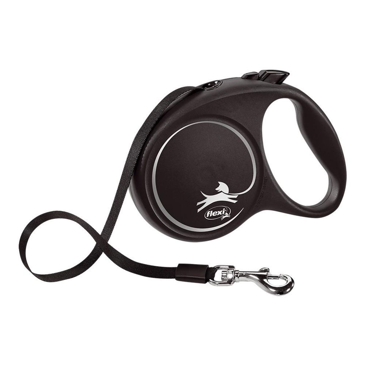 Hundesnor Flexi BLACK DESIGN 5 m Størrelse L Silver