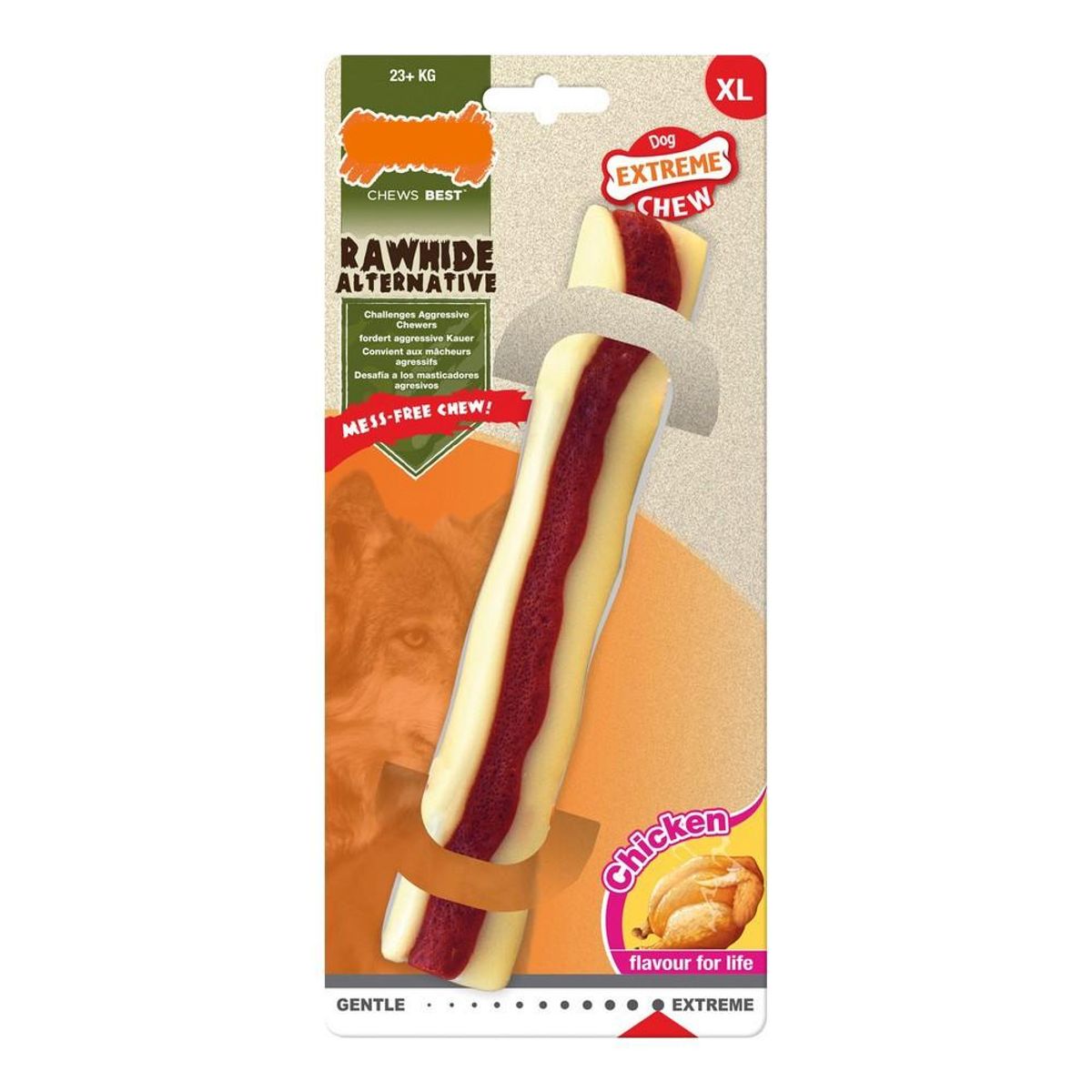 Hund Bidering Nylabone Extreme Chew Roll Rawhide Størrelse XL Kylling Nylon