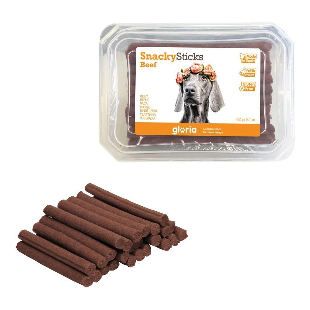 Hundesnack Gloria Snackys Sticks Oks Små stænger (800 g) (800 g)