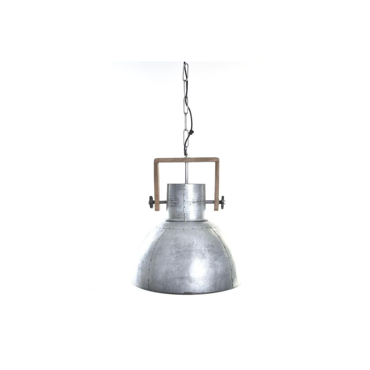 Loftslampe Brun Sølvfarvet Metal Mangotræ 50 W 40 x 40 x 50 cm