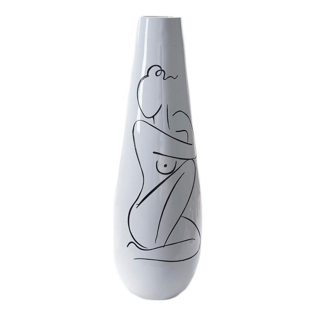 Vase Abstrakt Hvid Harpiks Moderne (31.5 x 31.5 x 95.5 cm)