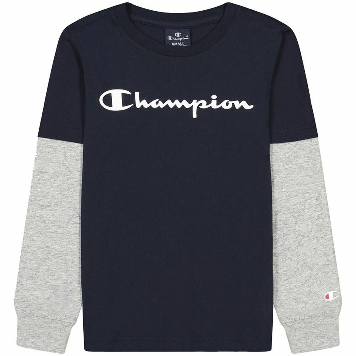 Langærmet T-shirt til Børn Champion Sort 2XS