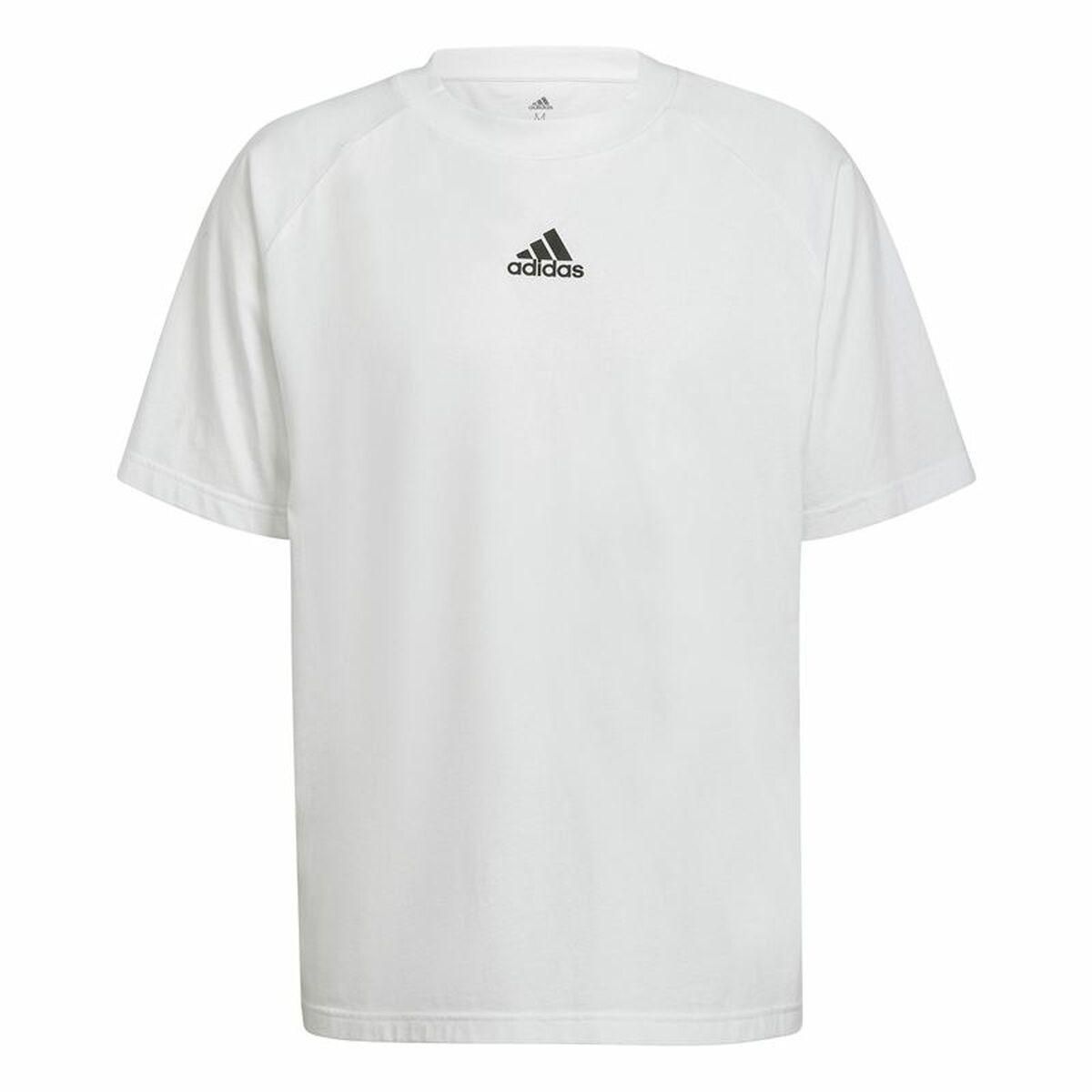 Kortærmet T-shirt til Mænd Adidas Essentials Brandlove Hvid S