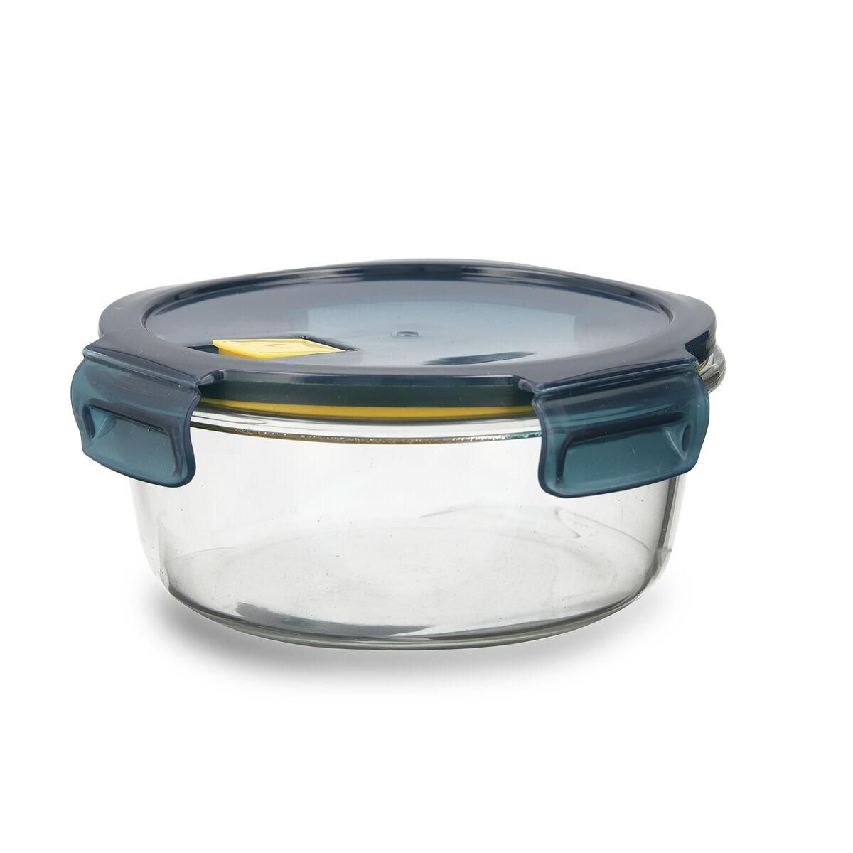 Hermetisk madkasse Quid Astral 950 ml Blå Glas 18 x 18 x 8 cm