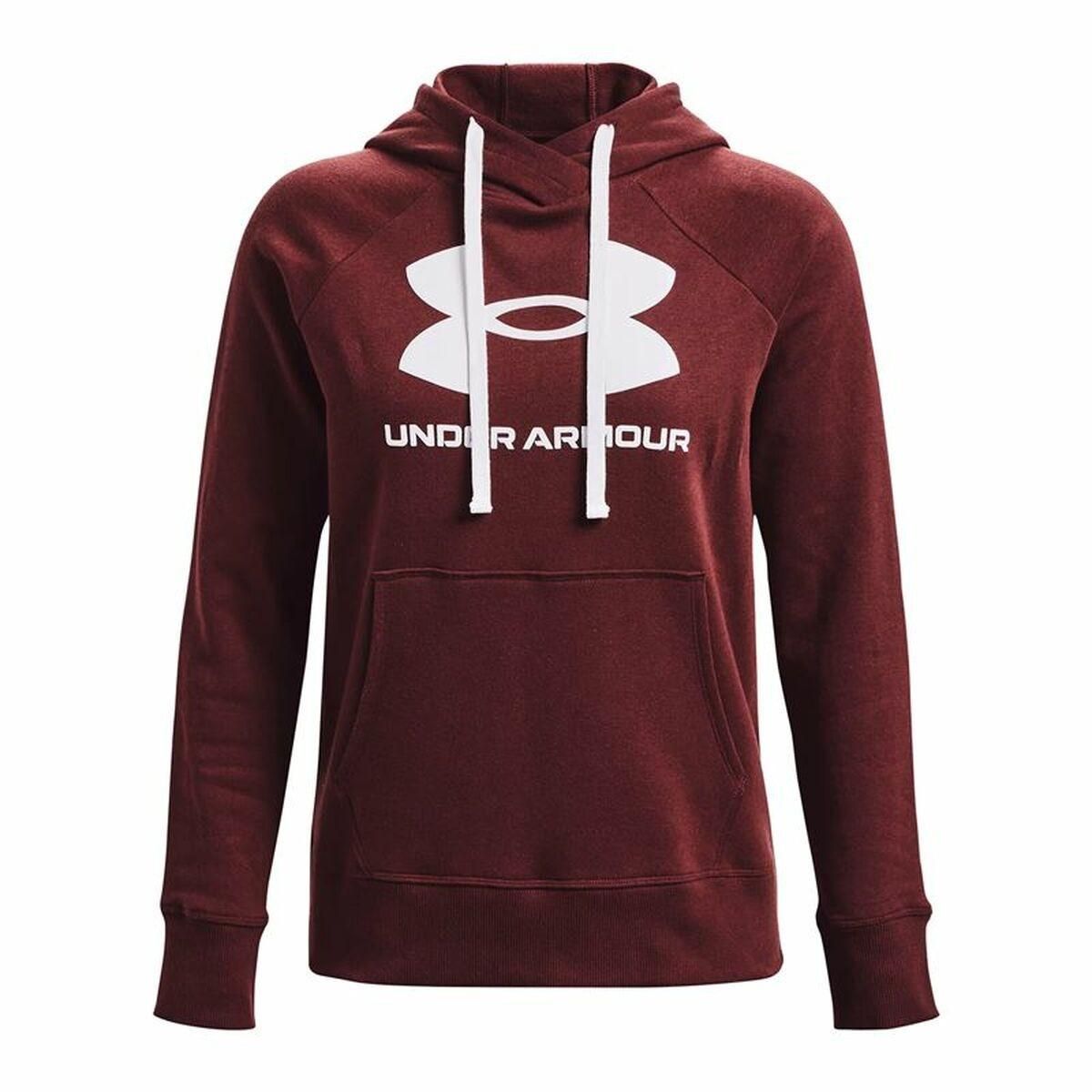 Hættetrøje til Kvinde Under Armour Rival Fleece Rødbrun XS