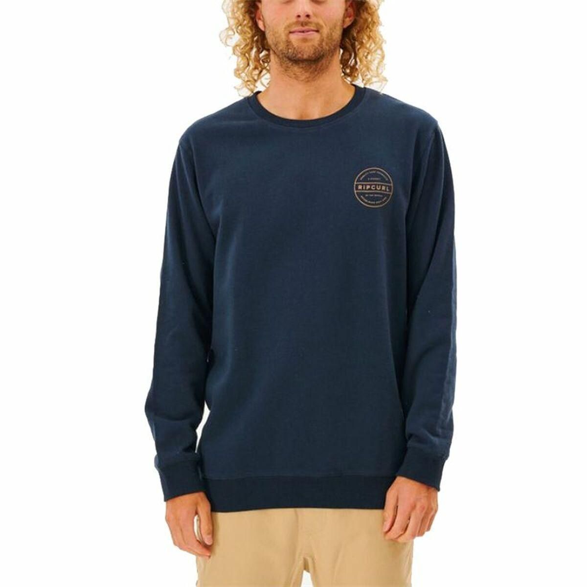 Sweaters uden Hætte til Mænd Rip Curl Re Entry Crew Marineblå XL