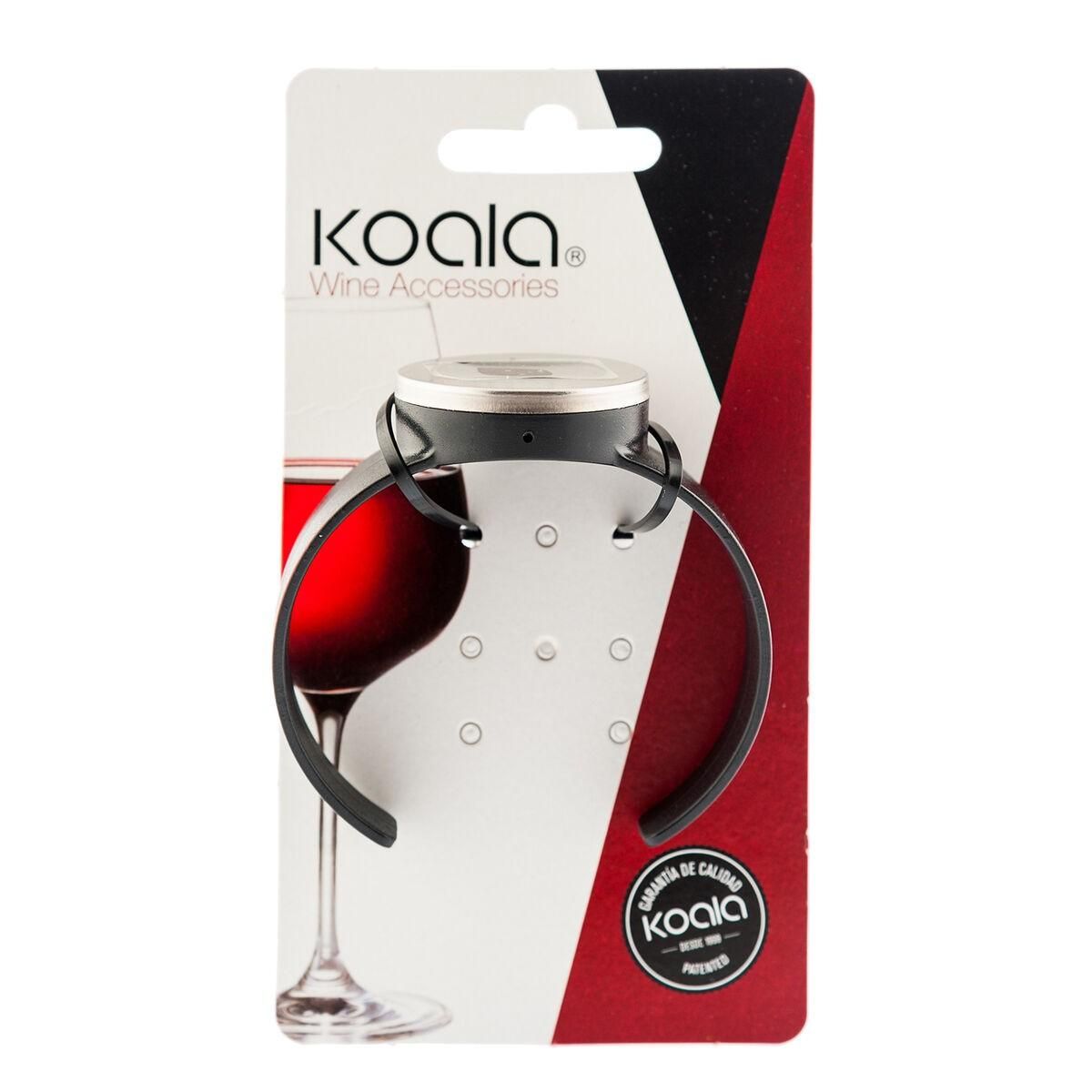 Termometer til vin Koala Bodega Ur Sort Plastik 7,5 x 7,5 cm (Pack 12x)