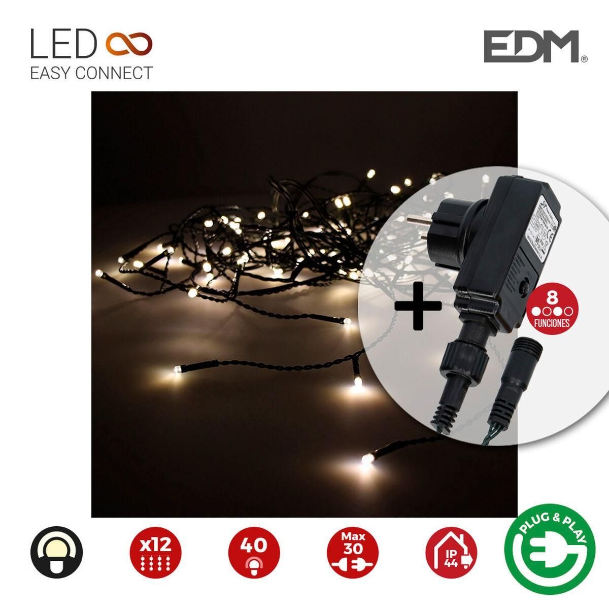 LED gardin EDM Icicle Easy-Connect 100W Varm hvid (200 x 50 cm)