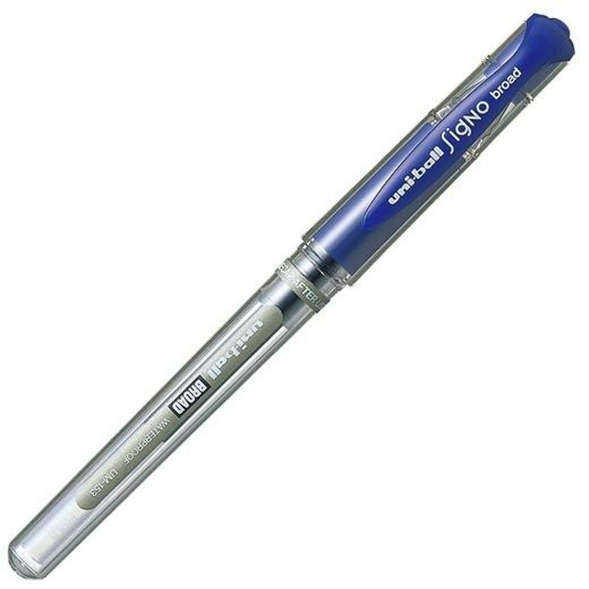 Pen med flydende blæk Uni-Ball Signo Broad UM-153 W Blå 0,6 mm (12 Dele)