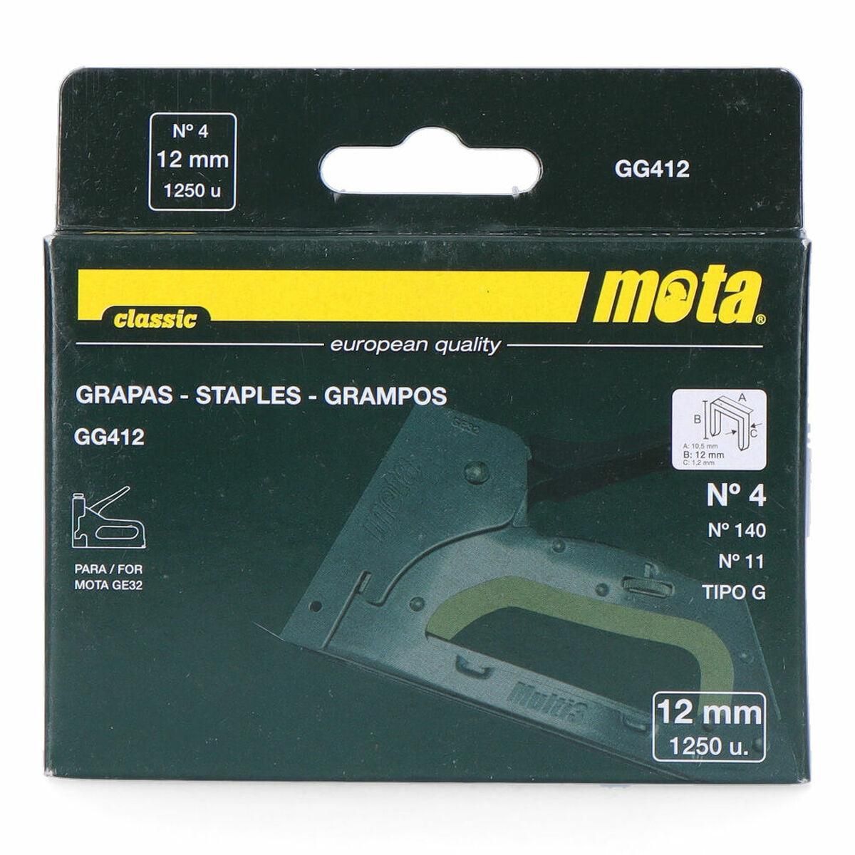 Hæfteklammer Mota gg412 1000 Unidades 12 mm Nº 4