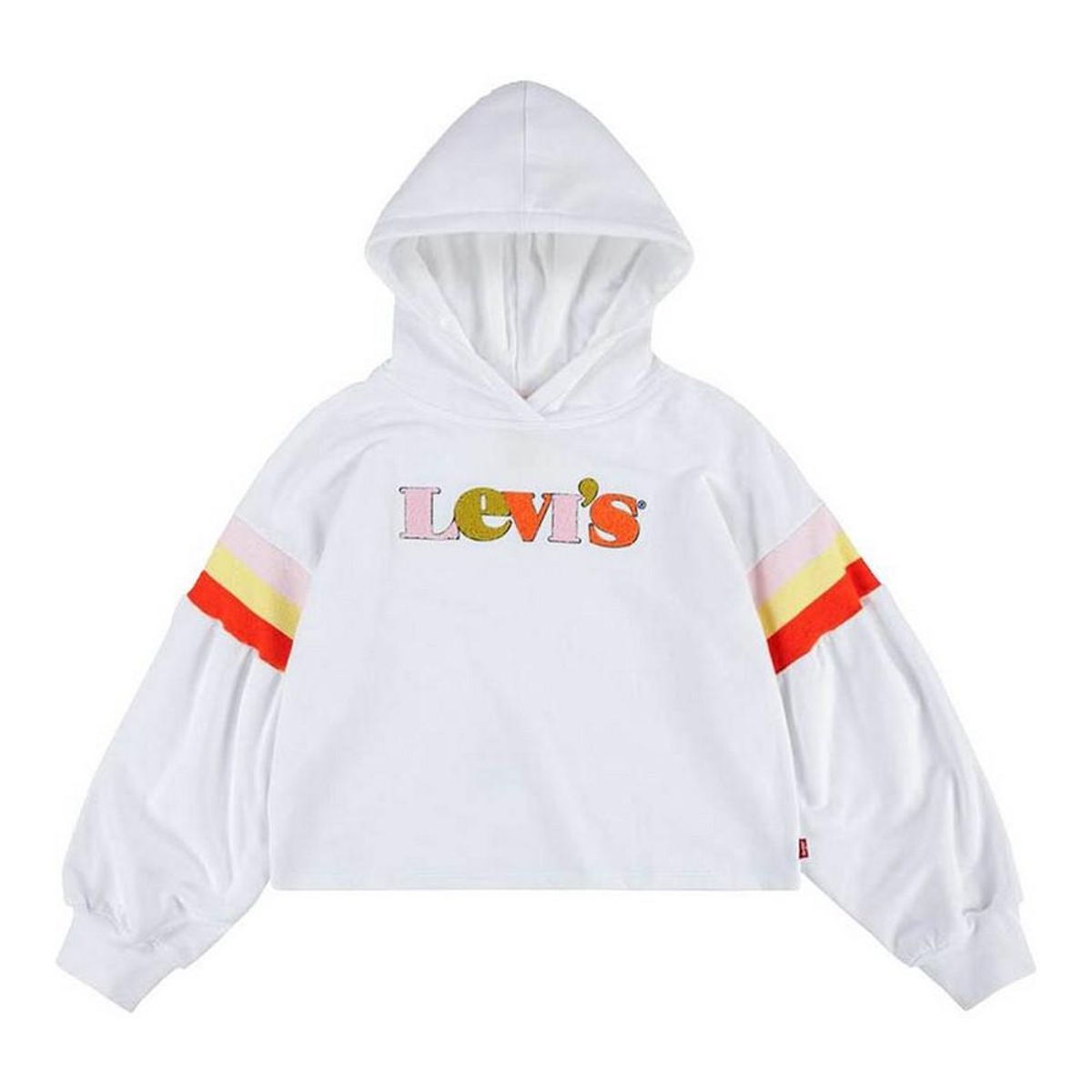 Sweatshirt til Børn Levi's Full Sleeve High Rise Hvid 16 år