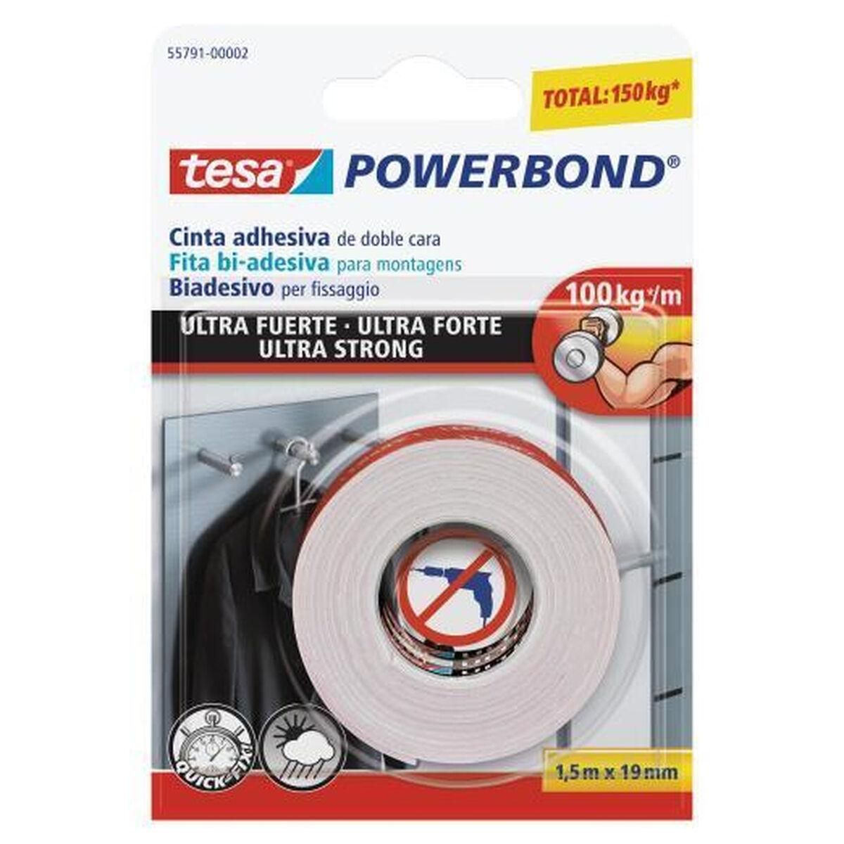 Selvklæbende bånd TESA Powerbond Ultra Strong (19 mm x 1,5 m)