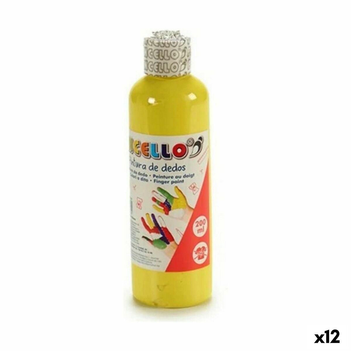 Fingermaling 200 ml Gul 12 enheder