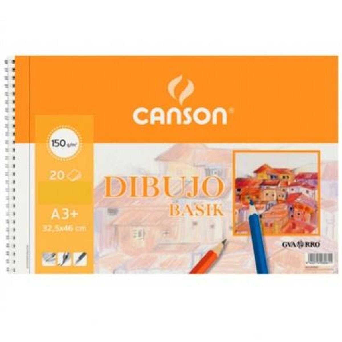 Drawing pad Canson Basik Glat Perforeret mikro 150 g 20 Ark 10 enheder Spiral (32,5 x 46 cm)