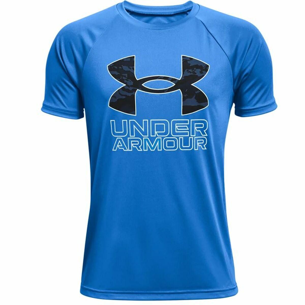 Kortærmet T-shirt til Børn Under Armour Tech Hybrid Blå S