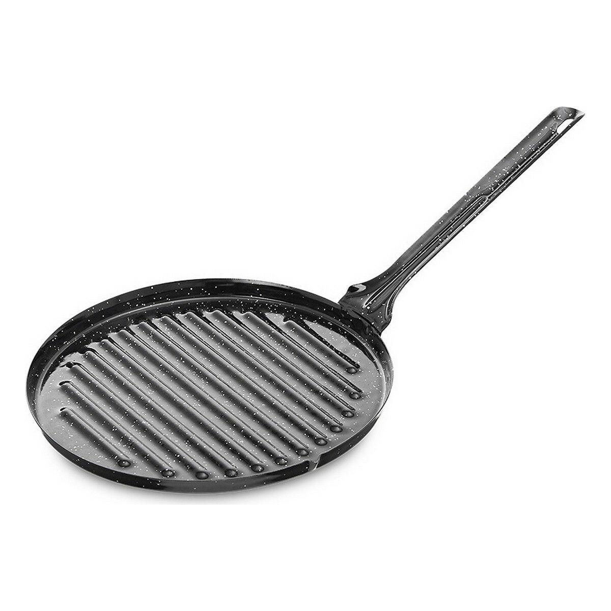 Grill Vaello Cirkulær Sort Glaseret stål (Ø 24 cm)