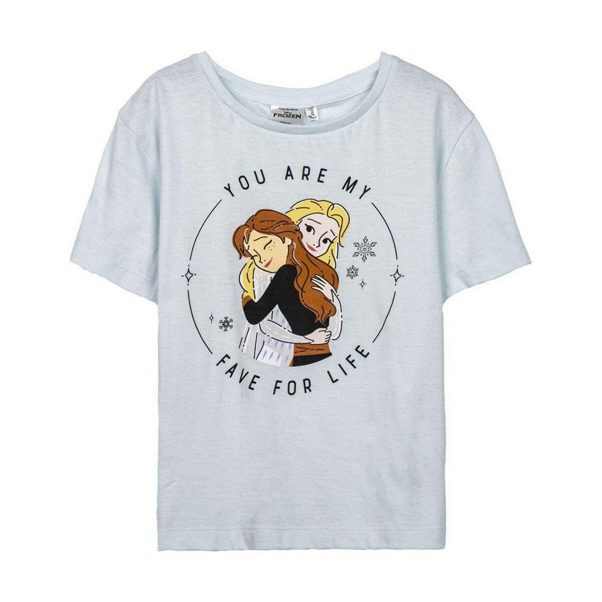 Børne Kortærmet T-shirt Frozen Lyseblå 4 år