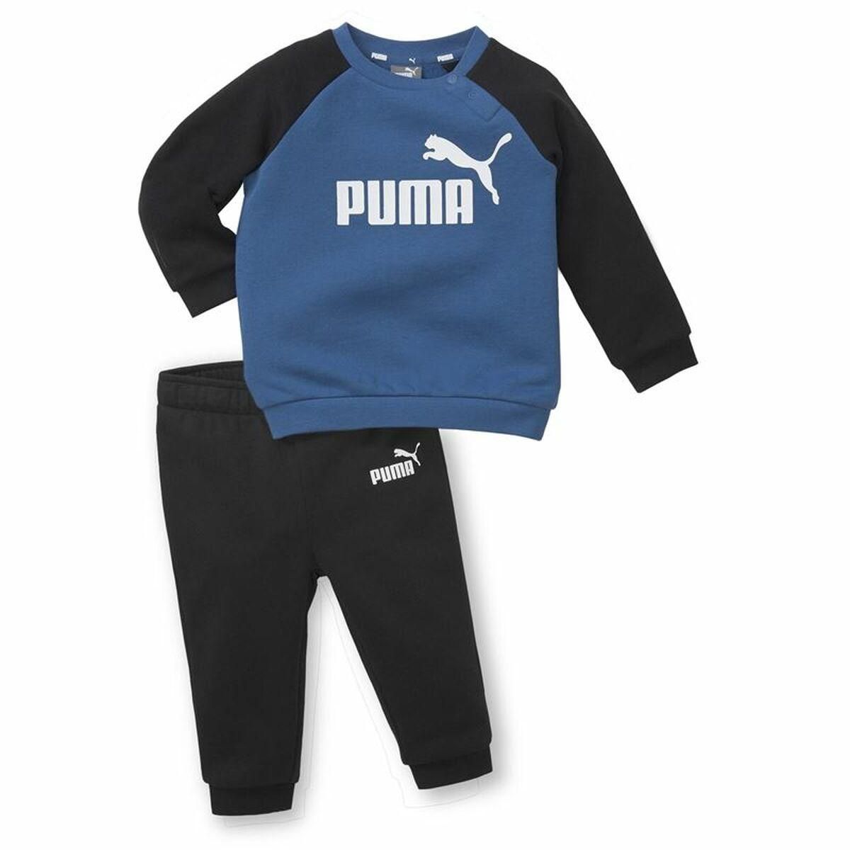 Træningsdragt til børn Puma Minicats Essentials Raglan Sort Blå 2-4 Måneder