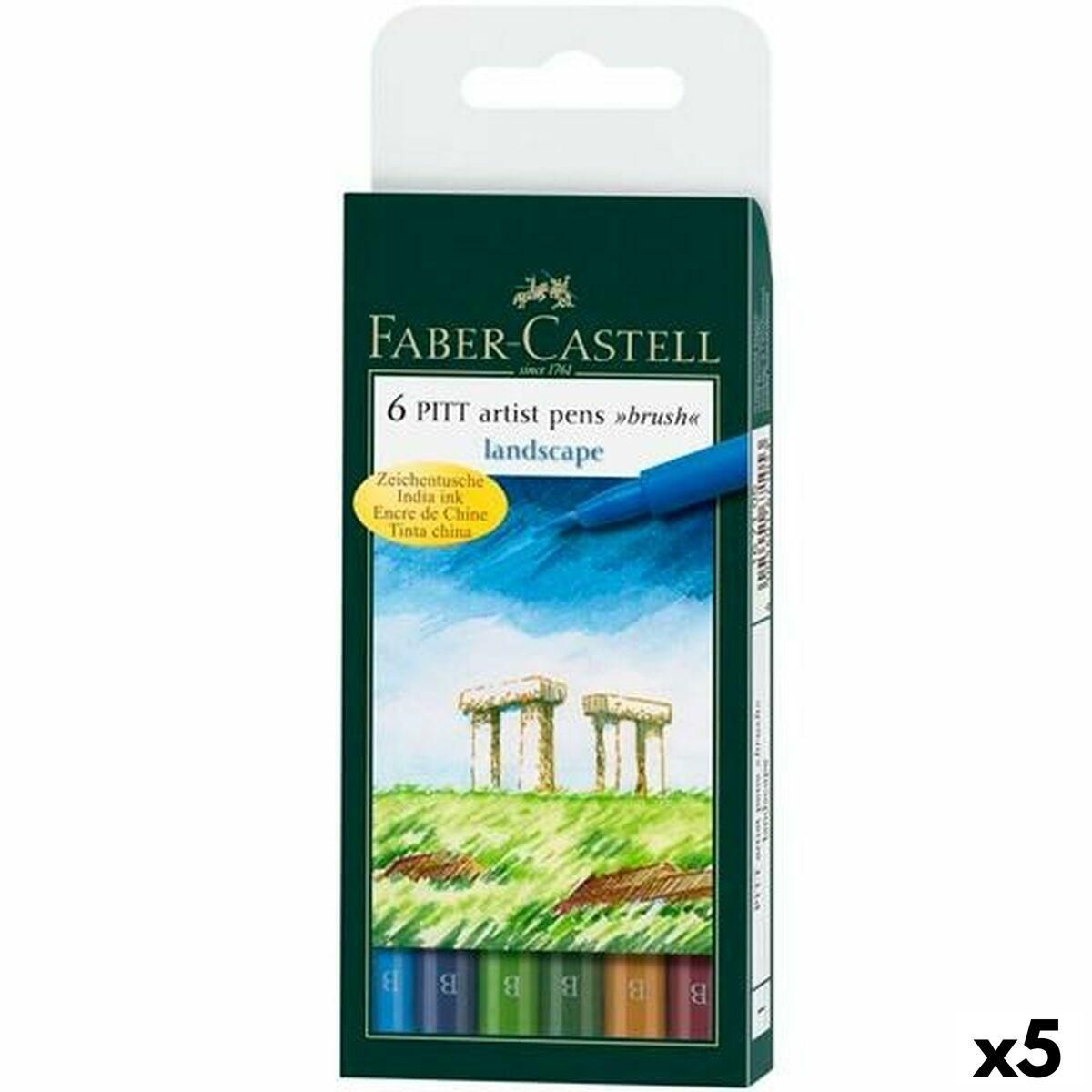 Sæt med Fiberpenne Faber-Castell Pitt Artist Landscape Æske (5 enheder)