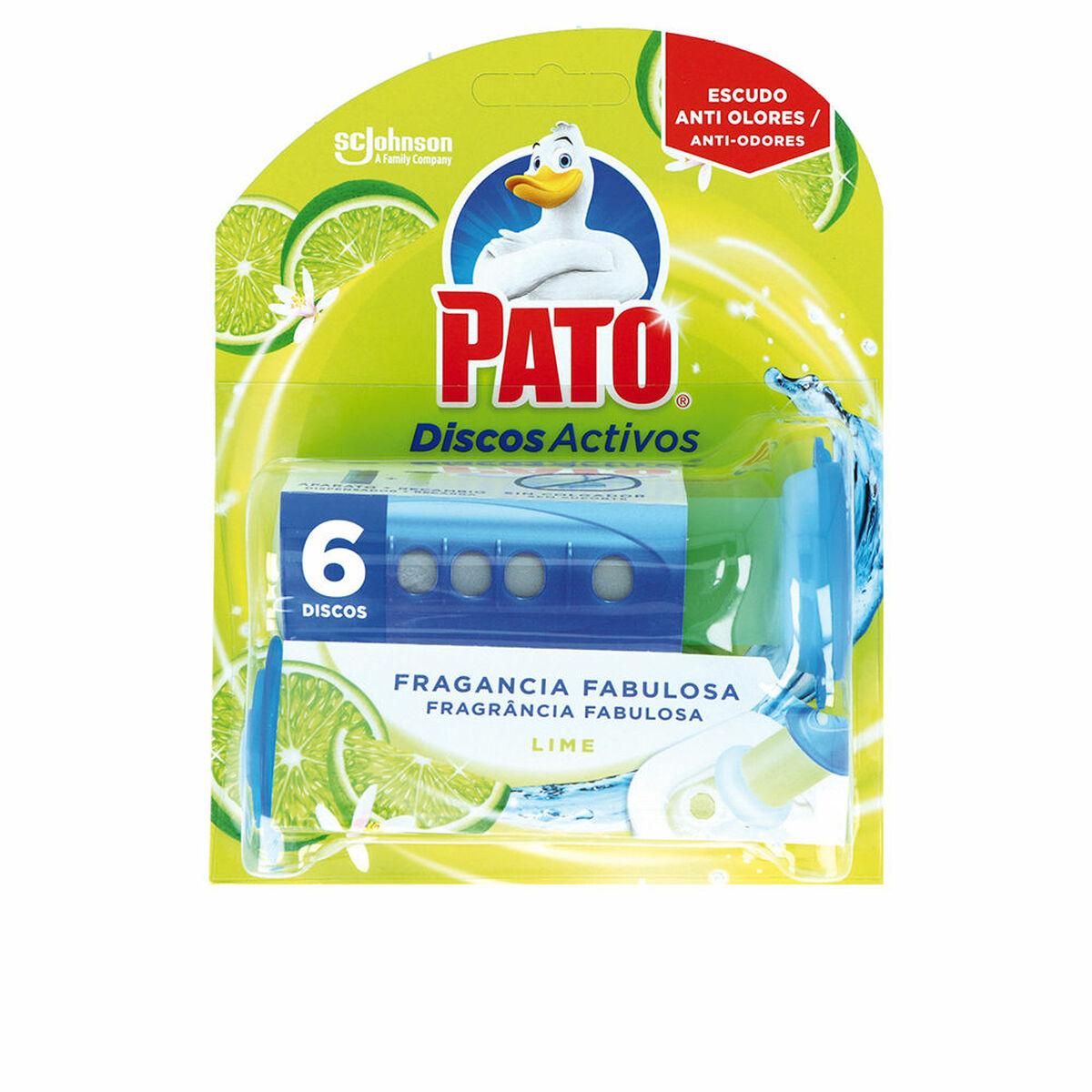 Toilet air freshener Pato Discos Activos Lime 6 enheder Desinficerende