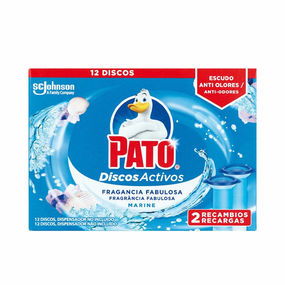 Toilet air freshener Pato Discos Activos Udskifter Marine 2 enheder Desinficerende