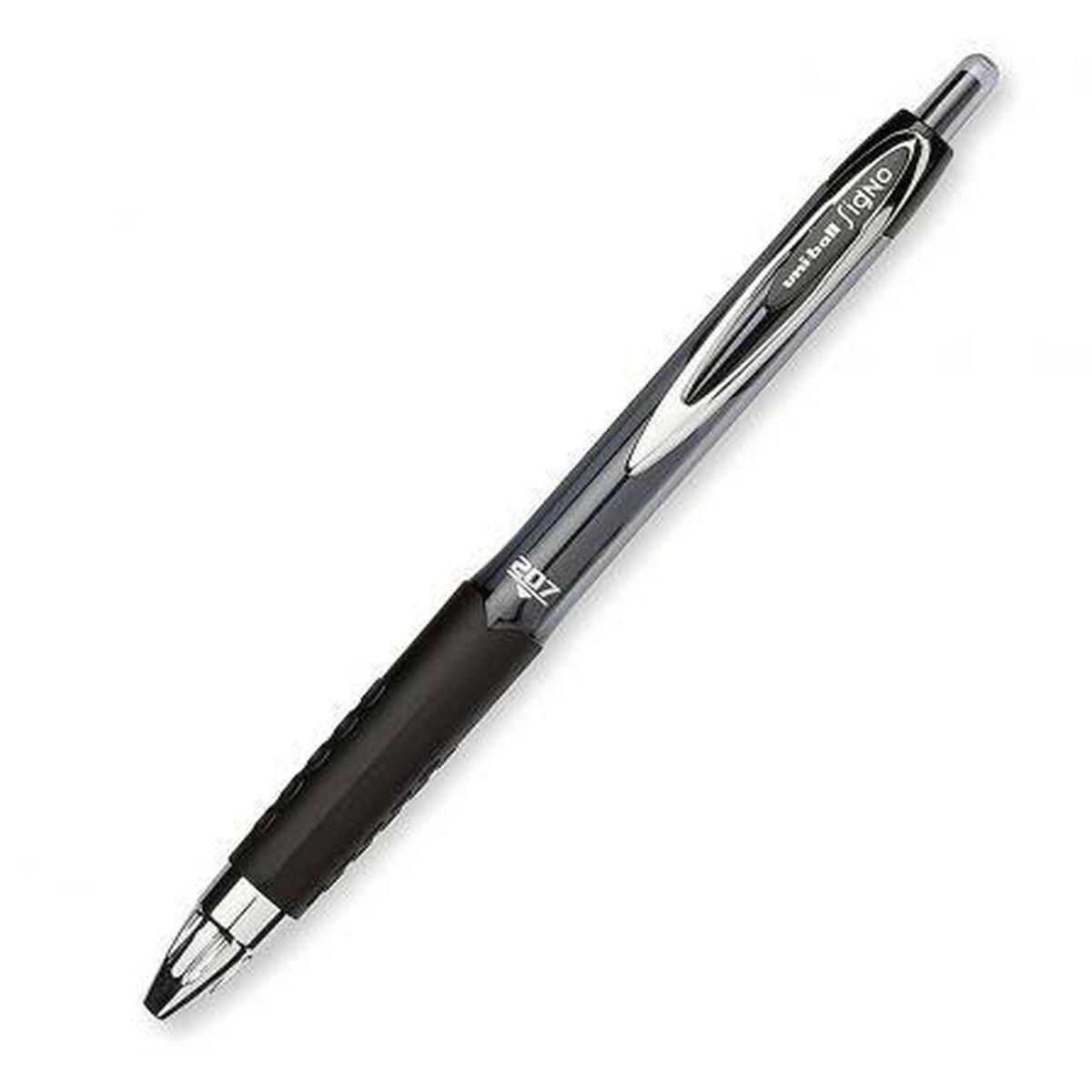 Pen med flydende blæk Uni-Ball SigNo 207 Sort 0,4 mm (12 Dele)