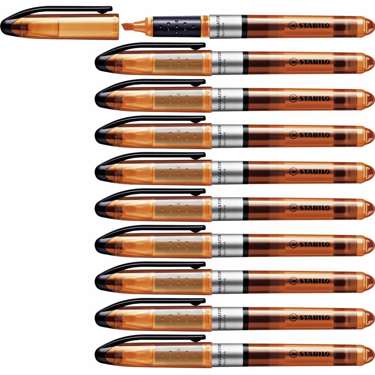 Fluorescerende markør Stabilo Navigator Orange 10 Dele (1 enheder)