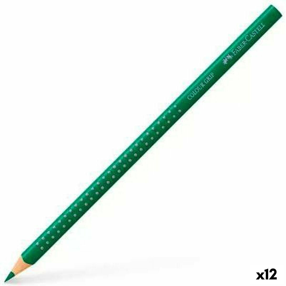 Farveblyanter Faber-Castell Colour Grip Smaragdgrøn (12 enheder)