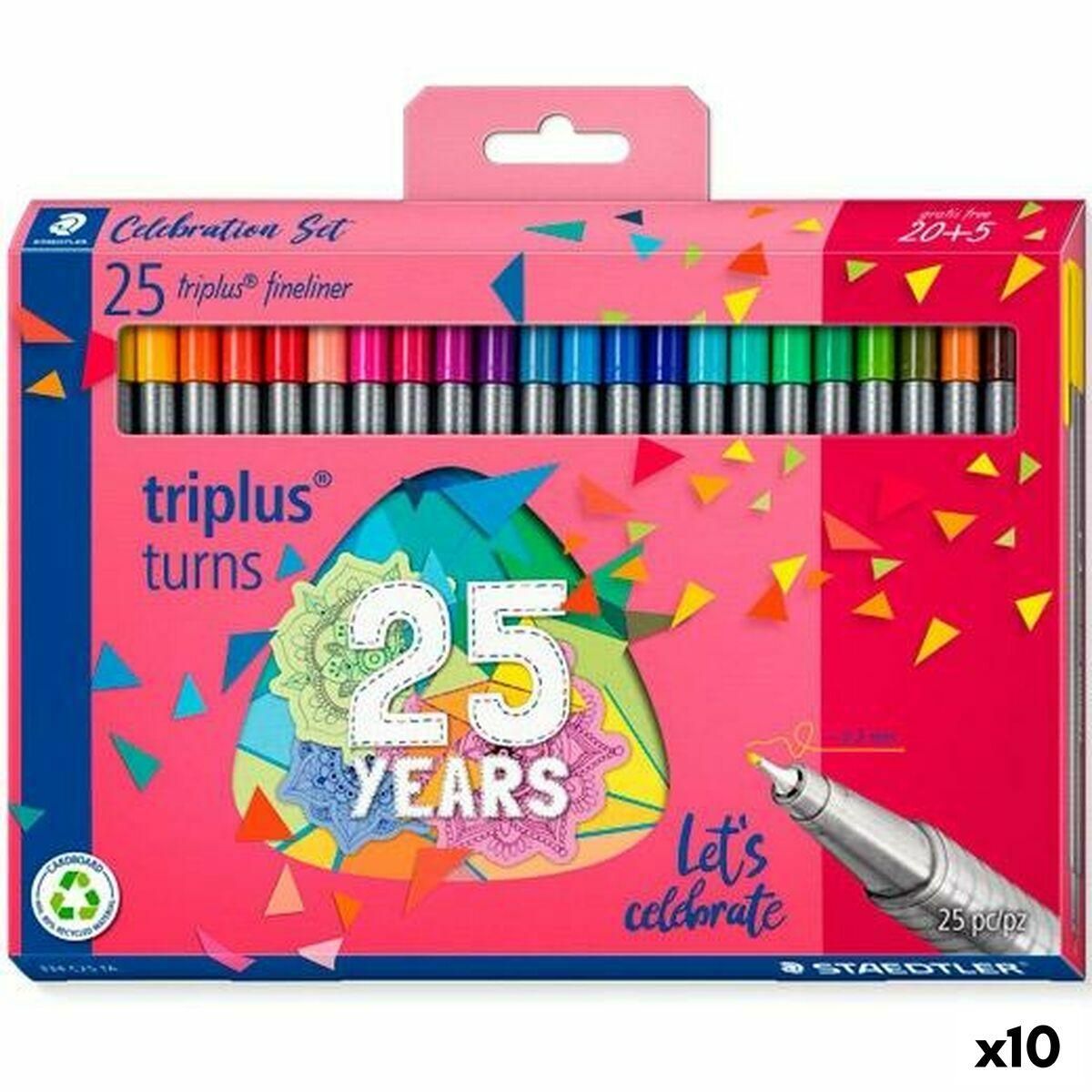 Sæt med Fiberpenne Staedtler Triplus Fineliner 334 (10 enheder)