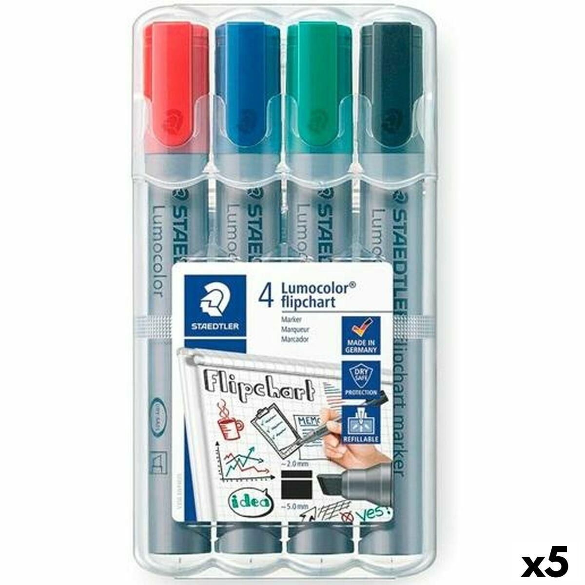 Sæt med Fiberpenne Staedtler Whiteboard Multifarvet (5 enheder)