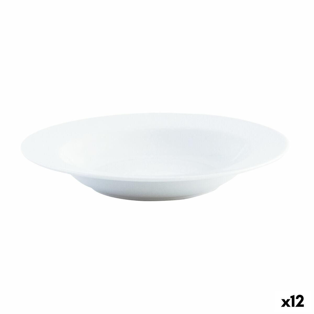 Dyb tallerken Quid Basic Hvid Keramik Ø 21,5 cm (12 enheder)