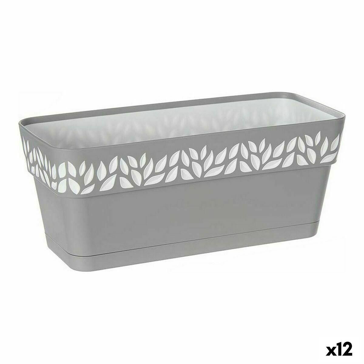 Selvvandende planter Stefanplast Cloe Hvid Grå Plastik 13,3 x 12,3 x 29,3 cm (12 enheder)