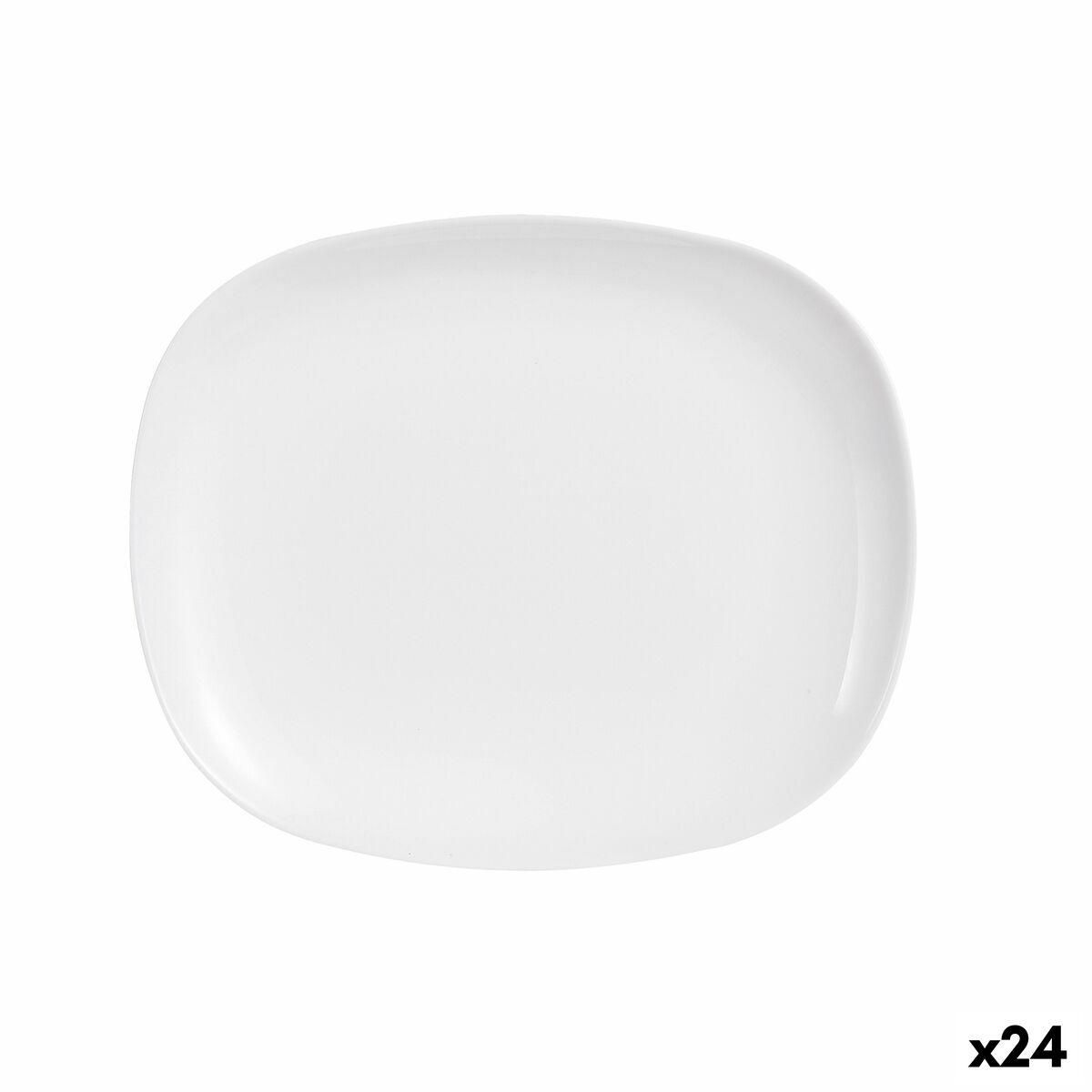 Fad Luminarc Sweet Line Rektangulær Hvid Glas (28 x 33 cm) (24 enheder)