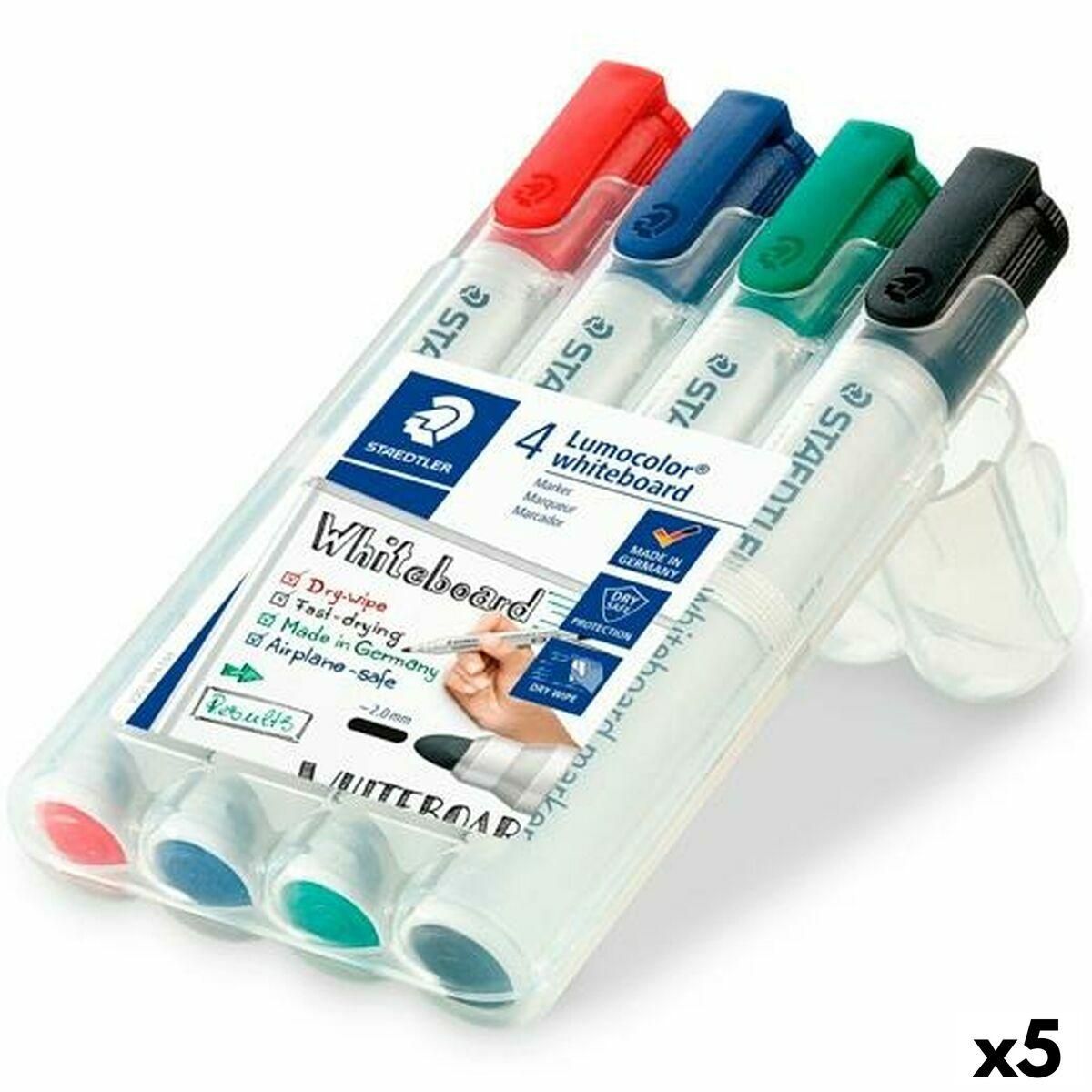 Sæt med Fiberpenne Staedtler Lumocolor Whiteboard 4 Dele Multifarvet (5 enheder)