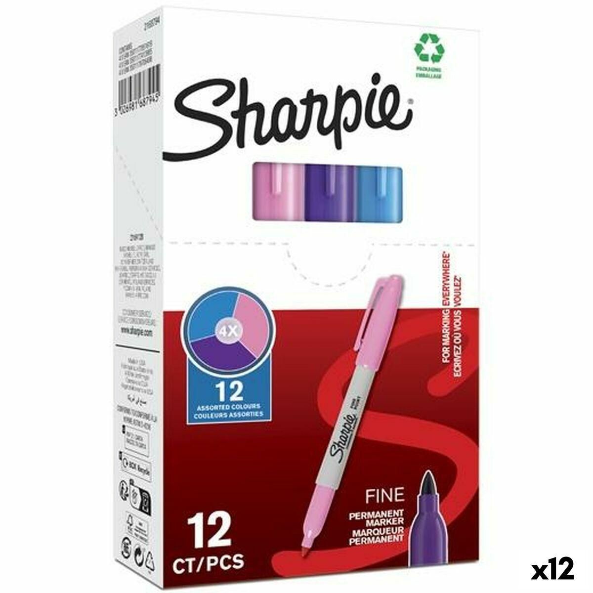 Sprittusch Sharpie Lilla Pink Turkisblå (12 enheder)