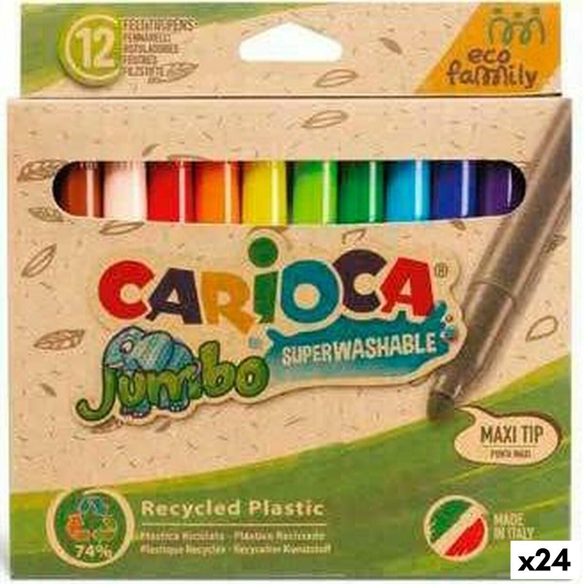 Sæt med Fiberpenne Carioca Jumbo Eco Family 24 Dele Multifarvet (24 enheder)