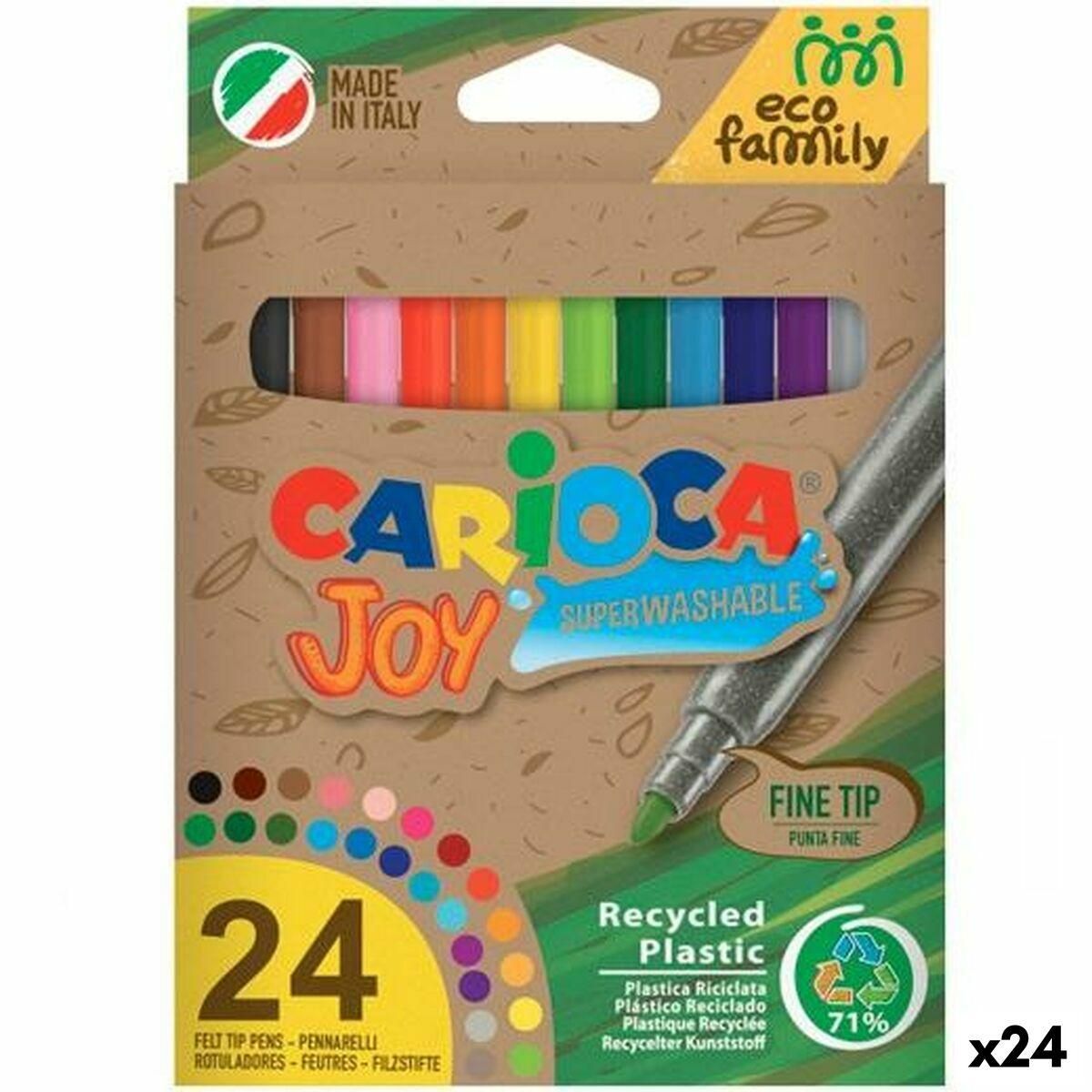 Sæt med Fiberpenne Carioca Joy Eco Family 24 Dele Multifarvet (24 enheder)