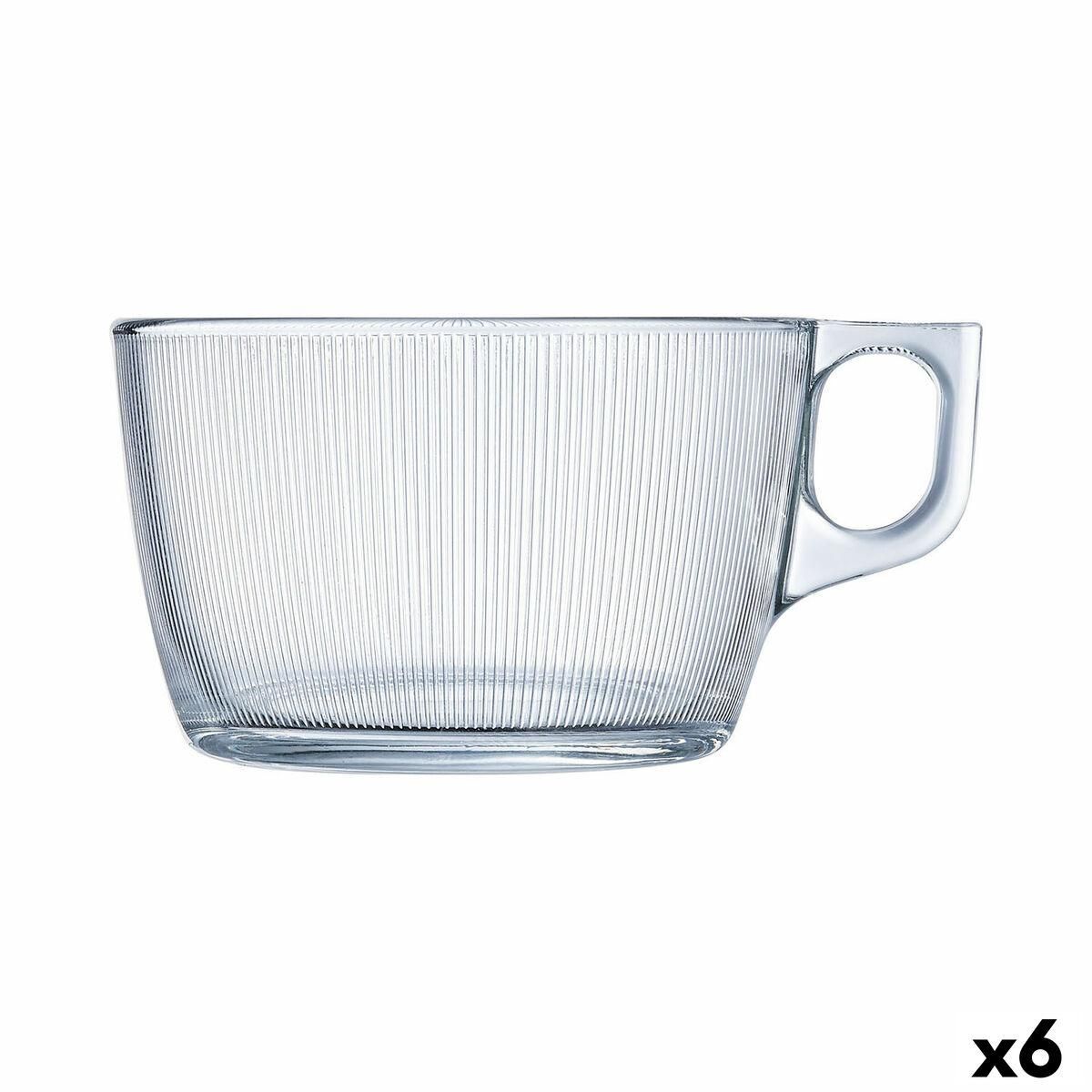 Kop Luminarc Stripy Stor Gennemsigtig Glas (500 ml) (6 enheder)