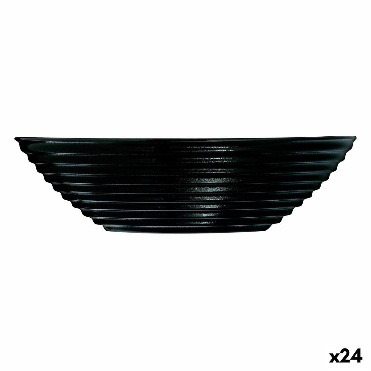 Skål Luminarc Harena Negro Sort Glas 16 cm (24 enheder)