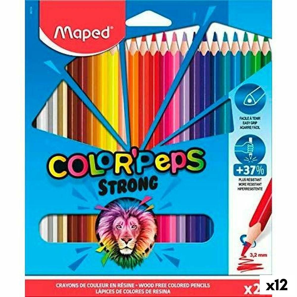 Farveblyanter Maped Color' Peps Strong Multifarvet 24 Dele (12 enheder)