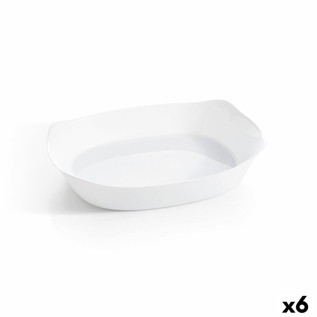 Fad Luminarc Smart Cuisine Rektangulær Hvid Glas 38 x 27 cm (6 enheder)