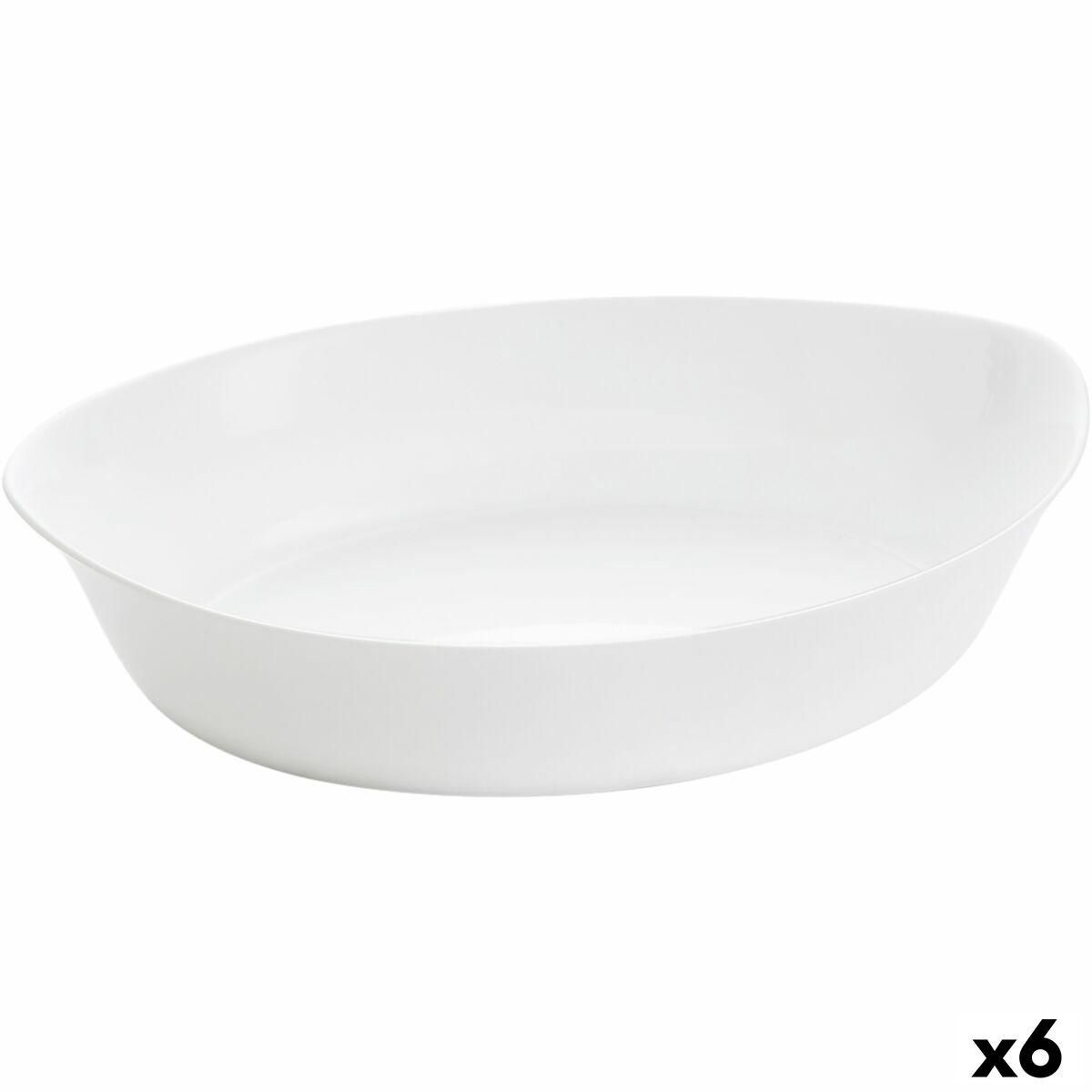 Fad Luminarc Smart Cuisine Oval 32 x 20 cm Hvid Glas (6 enheder)